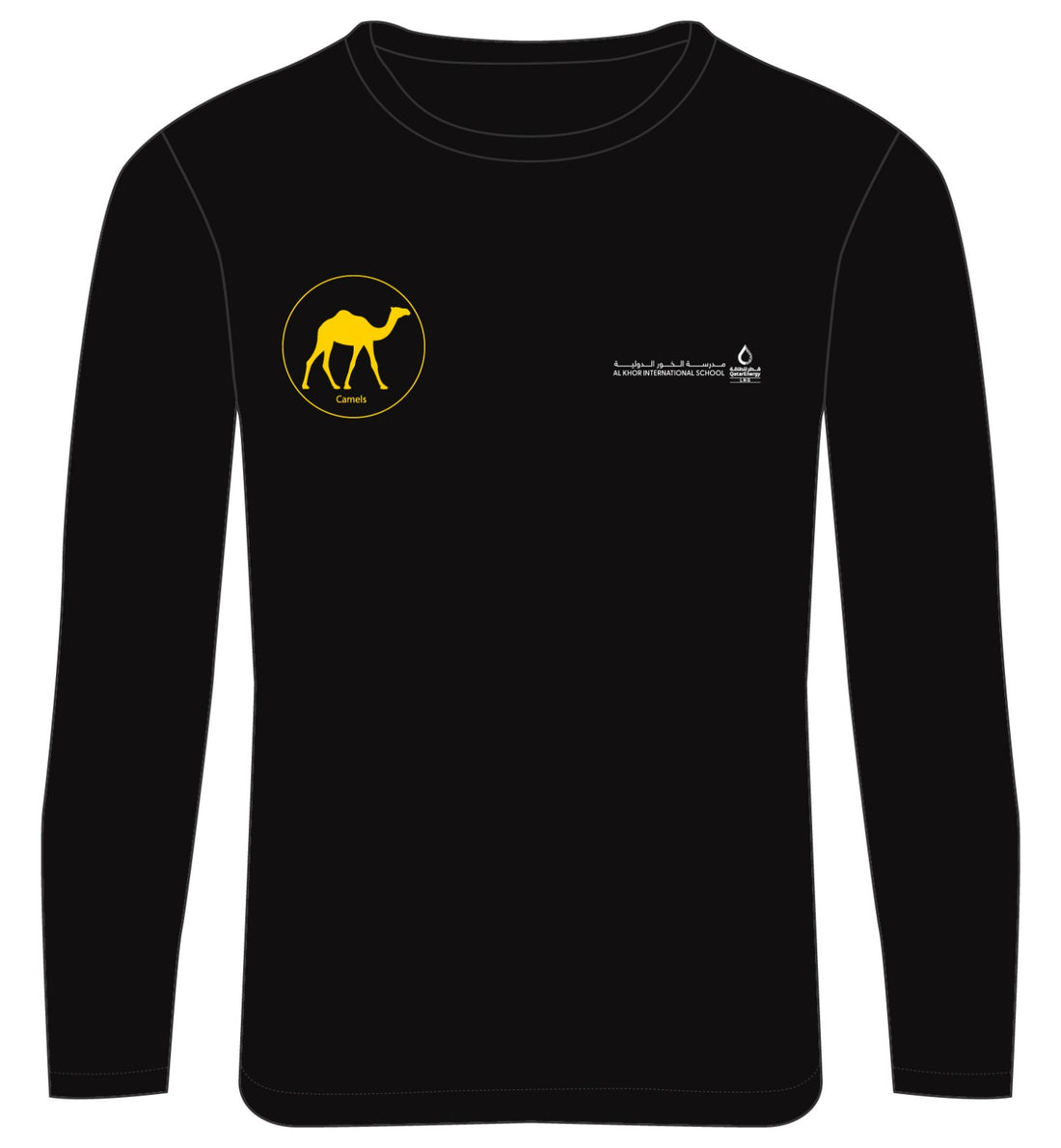 Secondary School Long Sleeve House T-Shirts (black t-Shirt with coloured logo)